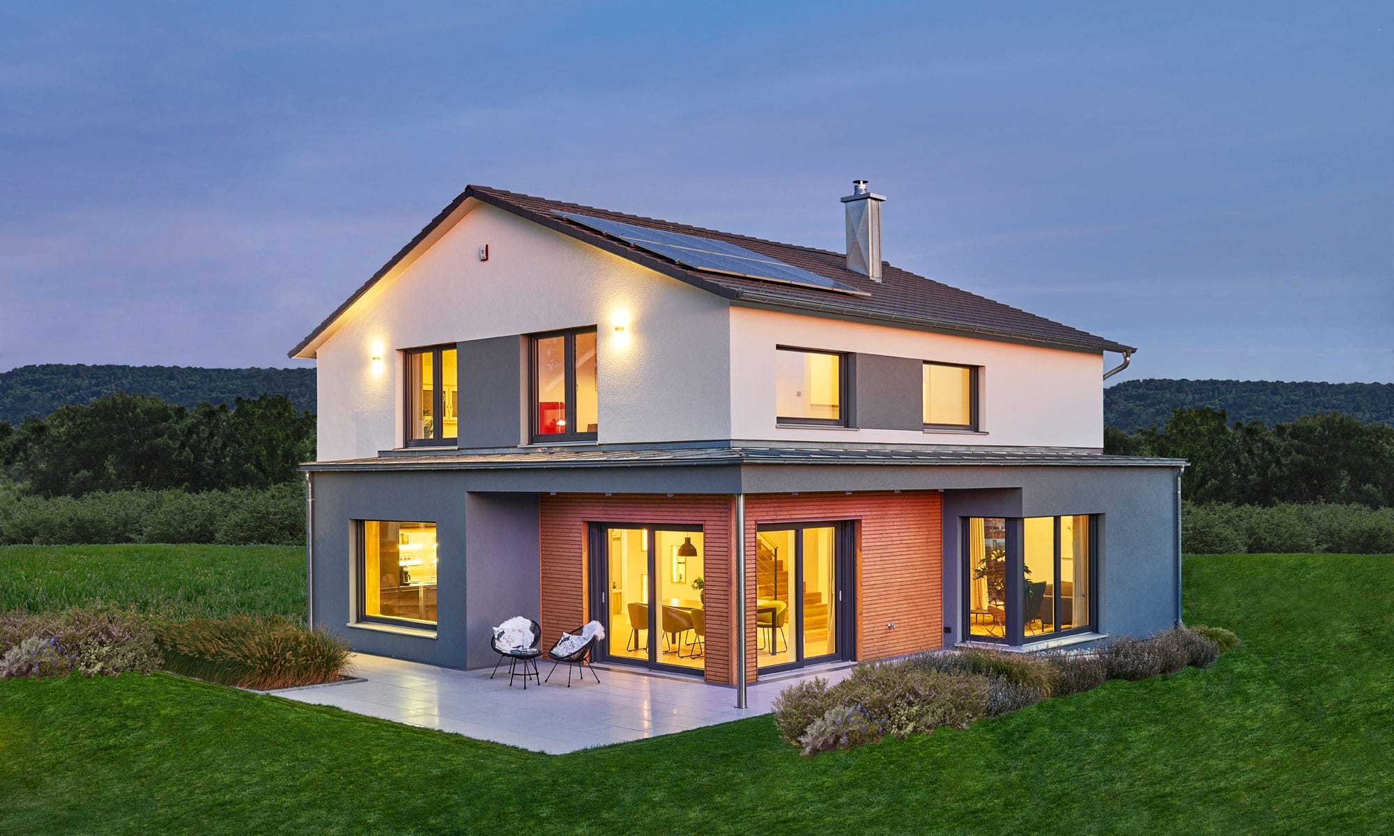 Gartenansicht Musterhaus Relax in Fellbach