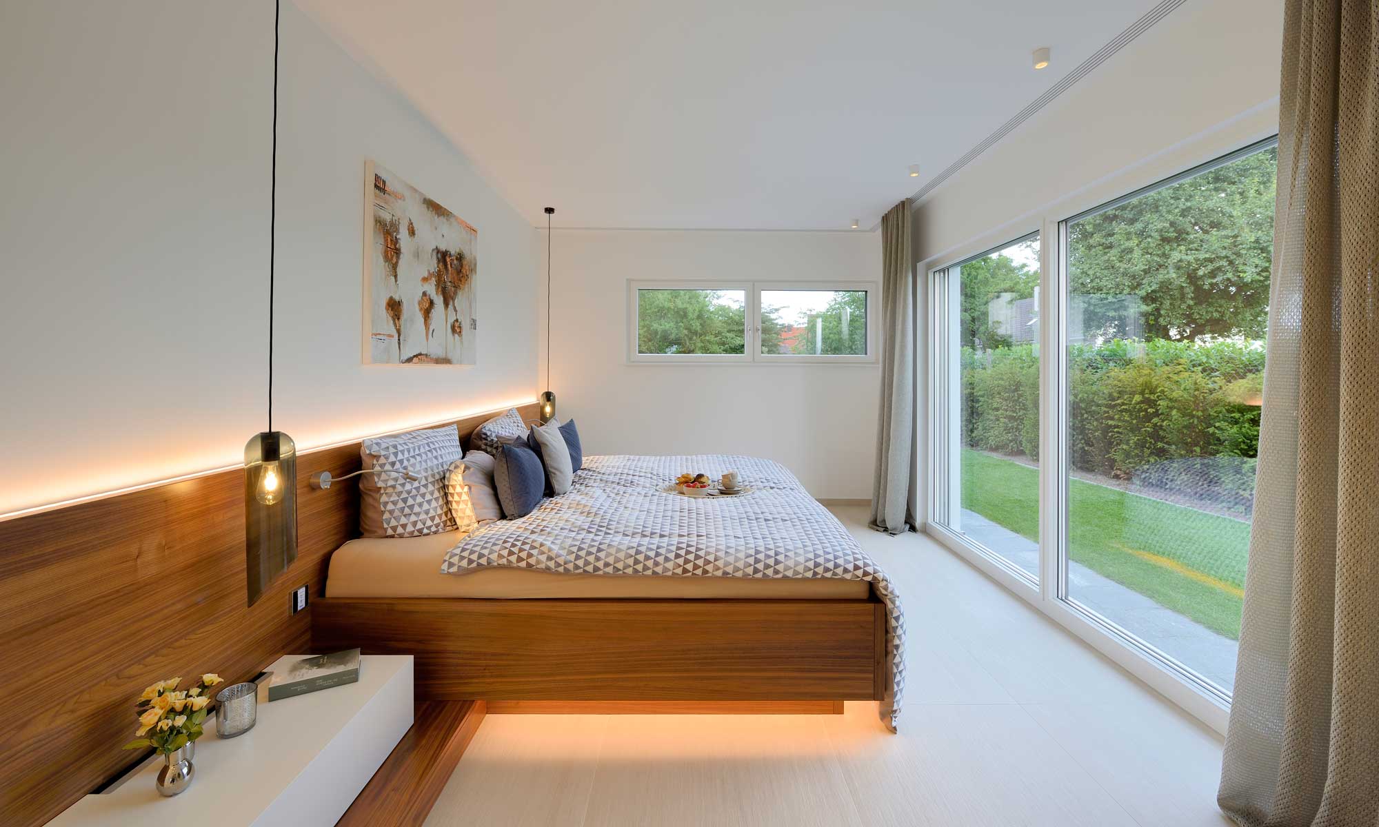 Schlafzimmer Musterhaus Vita von Fertighaus WEISS