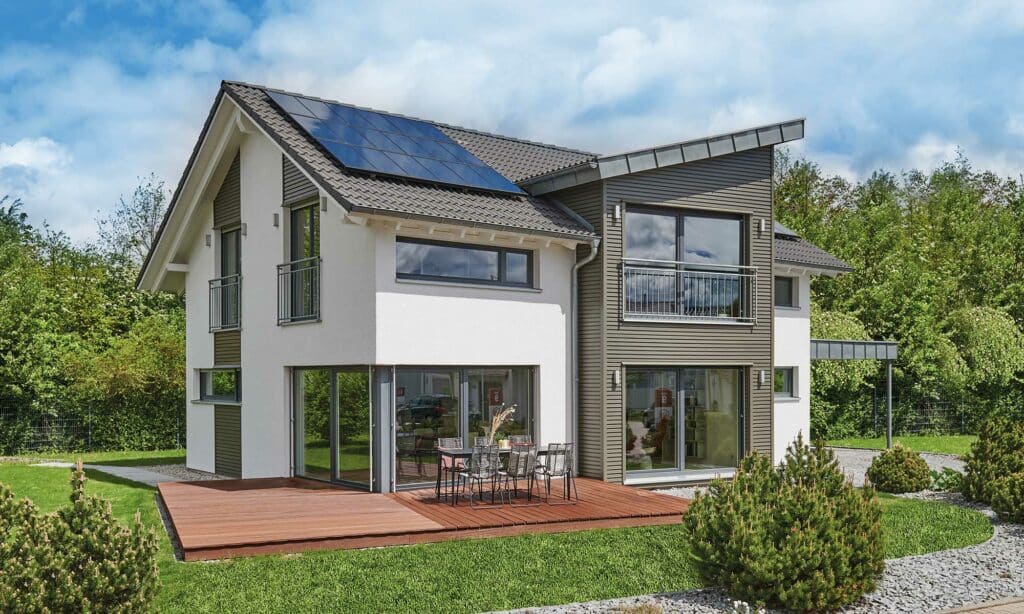 Satteldach Musetrhaus Erlangen von Fertighaus WEISS