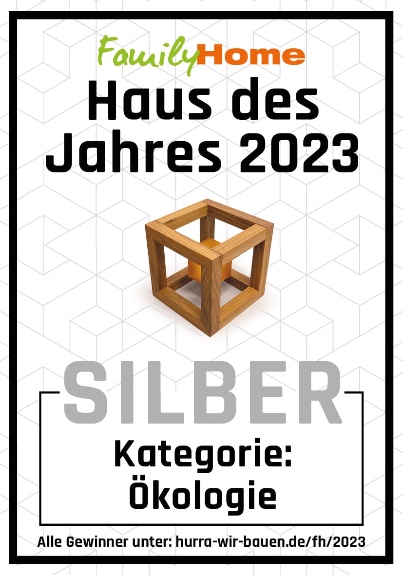 Auszeichnung Familyhome Silber in der Kategorie Ökologie