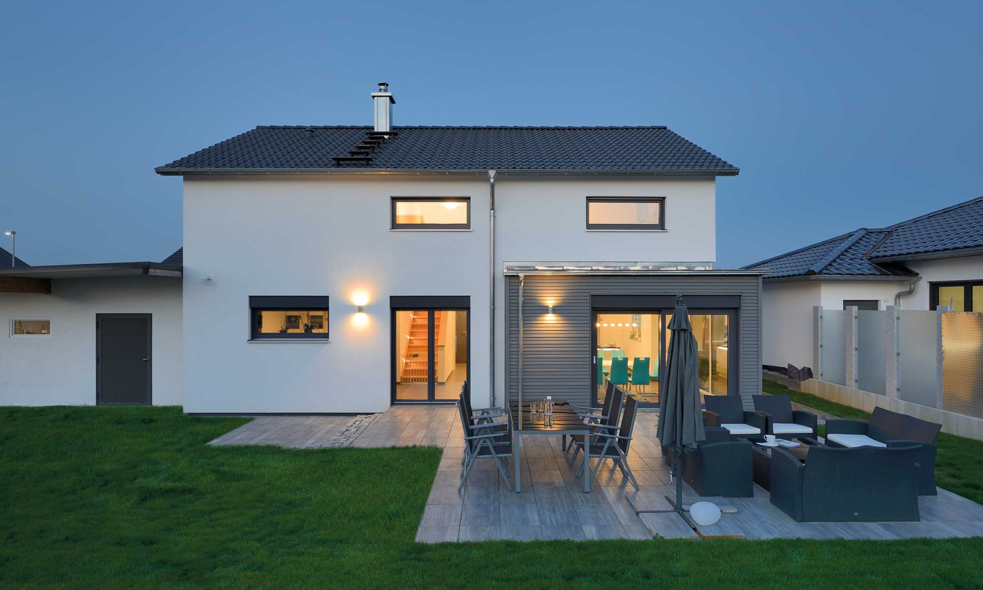 Terrasse Haus Schick von Fertighaus WEISS