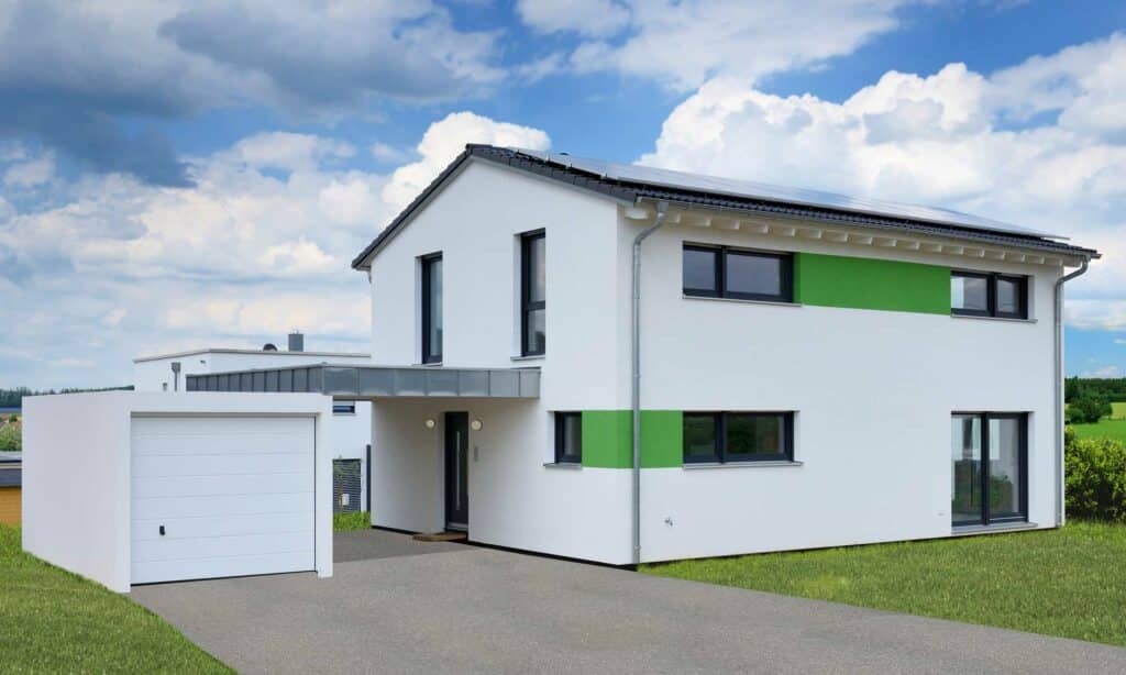 Einfahrt Haus Schmid von Fertighaus WEISS