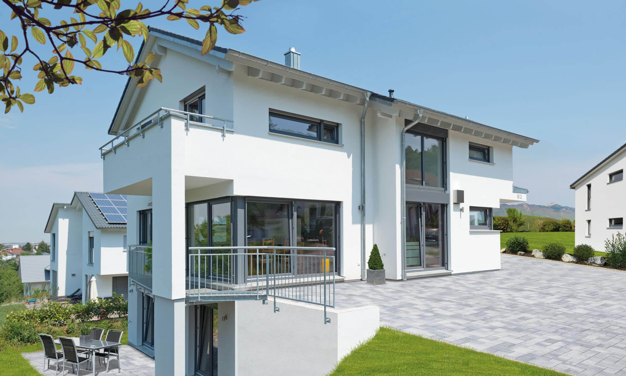 Terrasse Haus Hegele von Fertighaus WEISS