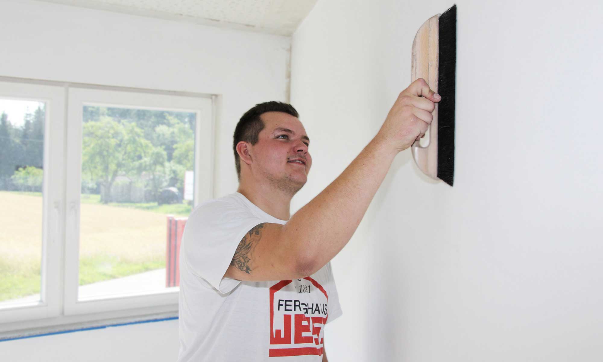 Stuckateur bei Fertighaus WEISS