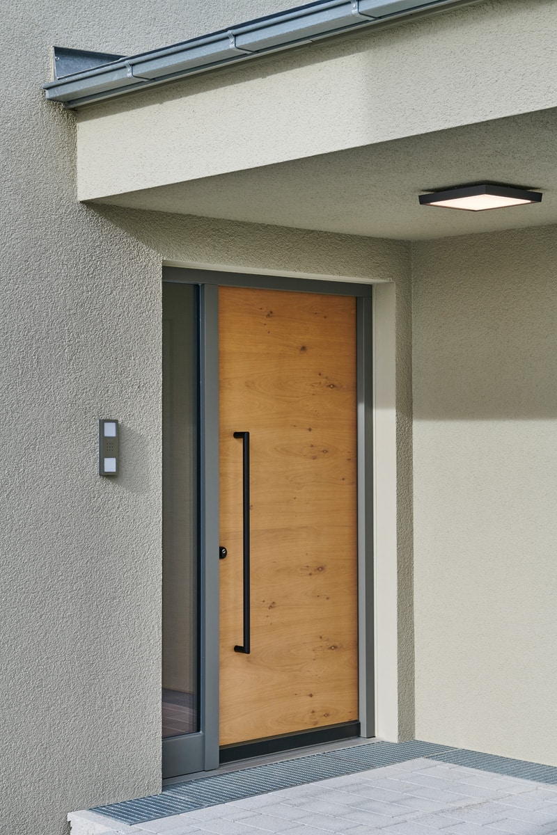 Haustür im Musterhaus Urban Life in Mannheim