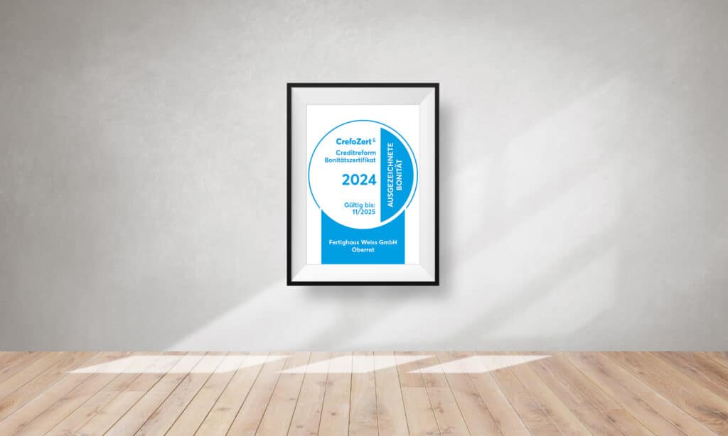 Crefo Zetifikat für Fertighaus WEISS