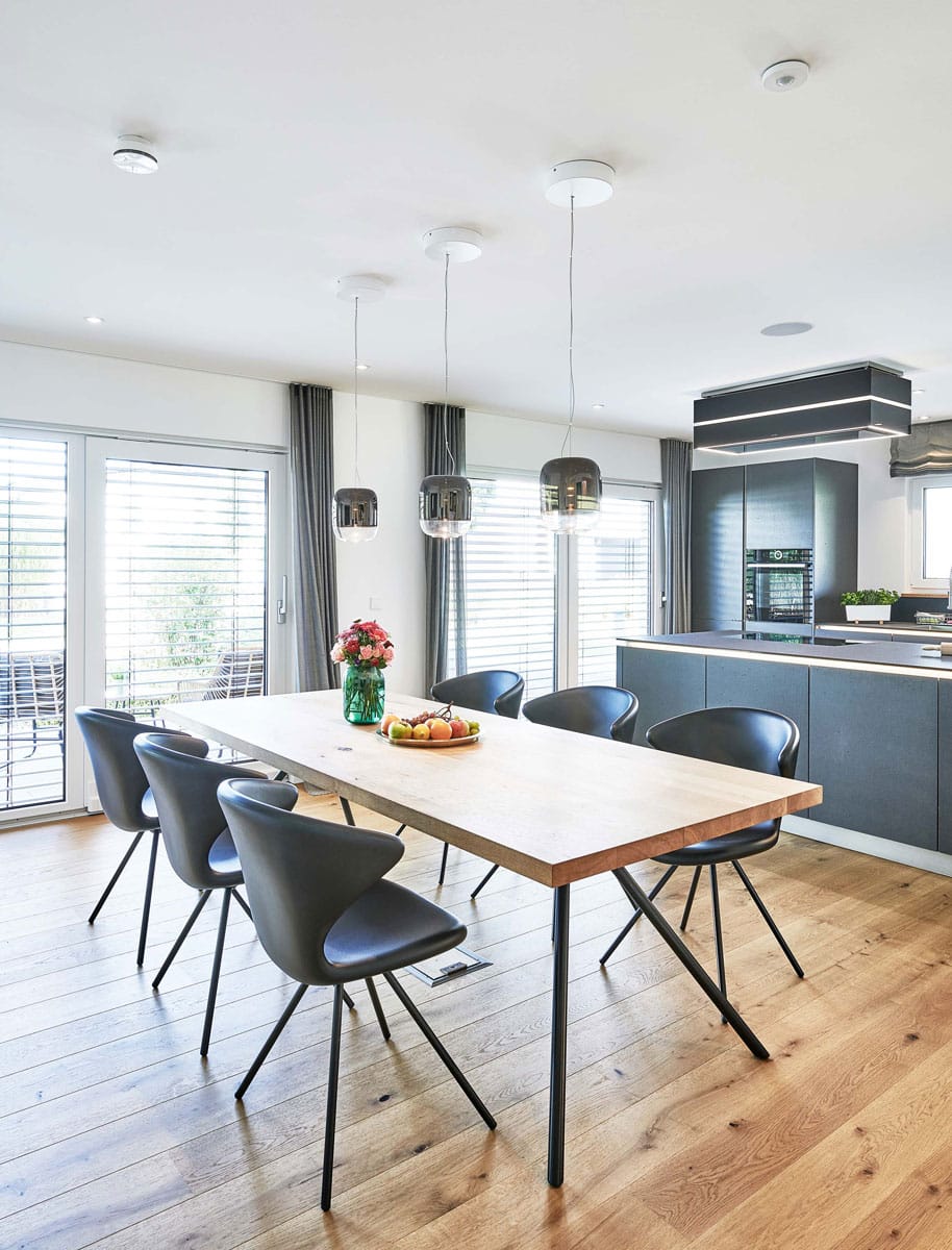 Bild Essen Küche Fertighaus Weiss